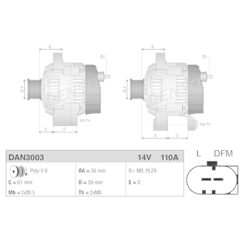 DENSO Generator DAN3003