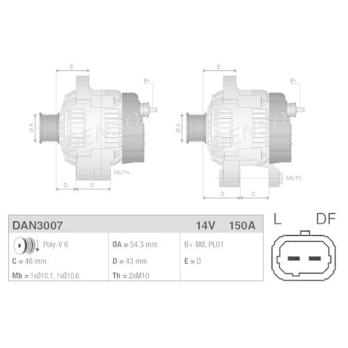 DENSO Generator DAN3007