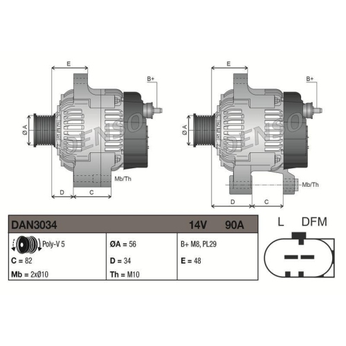 DENSO Generator DAN3034