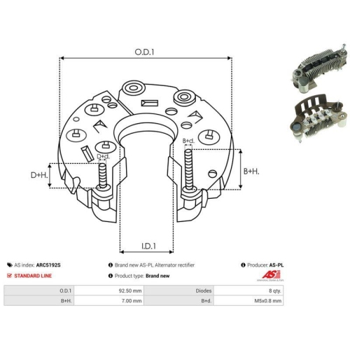 AS-PL Gleichrichter, Generator AS ARC5192S