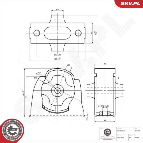 ESEN SKV Lagerung, Motor 75SKV309