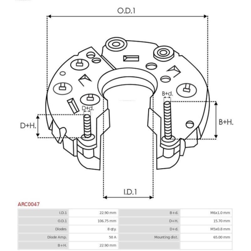 AS-PL Gleichrichter, Generator Brandneu AS-PL ARC0047