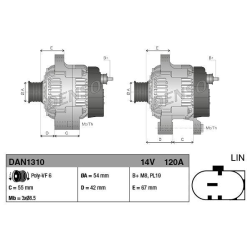 DENSO Generator DAN1310