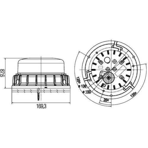 HELLA Blitz-Kennleuchte K-LED 2.0 2XD 011 557-121