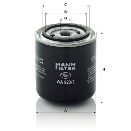 MANN-FILTER K&uuml;hlmittelfilter WA 923/3