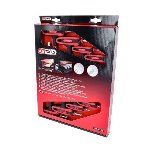 T-Griff-Torx-Winkelstiftschl&uuml;ssel-Satz, 8-tlgBohrung KS TOOLS 151.8165