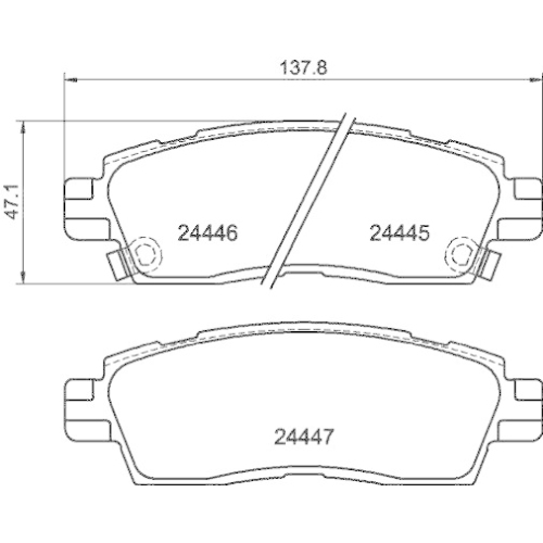 HELLA Bremsbelagsatz, Scheibenbremse 8DB 355 012-821