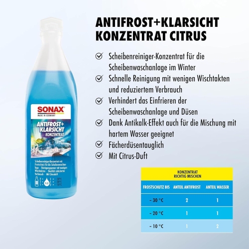 SONAX Frostschutz, Scheibenreinigungsanlage Konzentrat Winter 250 ml 03321000