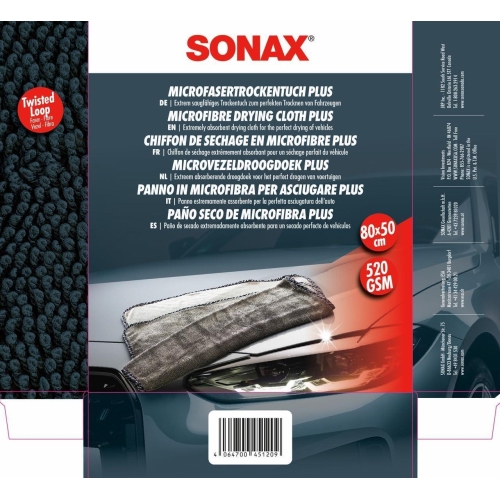 MicrofaserTrockenTuch Plus 80x50 cm Microfaser Trocken Tuch Autopflege SONAX