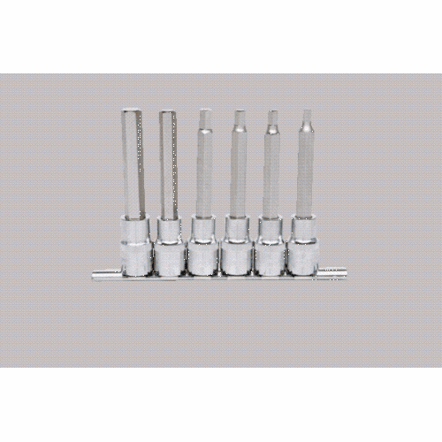 1/2 Zoll CHROMEplus Bit-Stecknuss-Satz Innensechskant 6-tlg 5-12mm,lang KS TOOLS