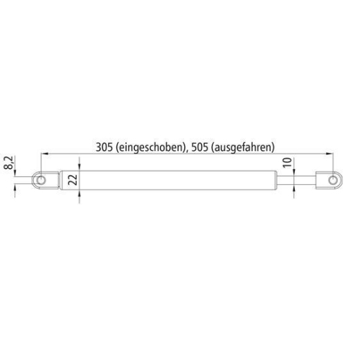 Gasfeder 0-3-200-1/750N-305/505 A/A Suer 215141190