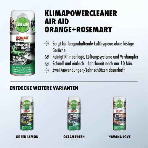 KLIMAANLAGENREINIGER POWER CLEANER AIRAID ORANGE + ROSEMARY 100ml 03230000