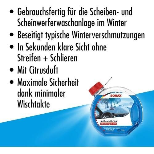 SONAX Antifrost + Klarsicht gebrauchsfertig Frostschutz bis -20°C 3L 03324000