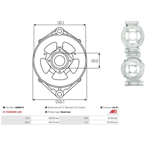 AS-PL Schutzkappe, Generator Brandneu AS-PL ABR0014