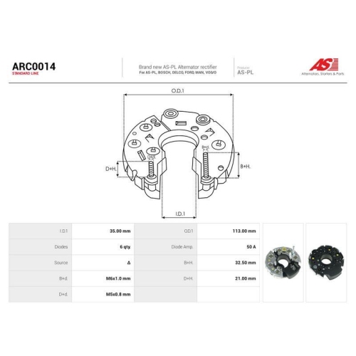 AS-PL Gleichrichter, Generator AS ARC0014