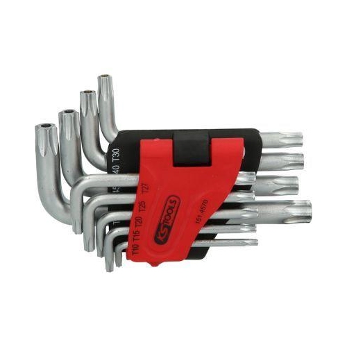 Torx-Winkelstiftschl&uuml;ssel-Satz mit Bohrung, kurz, 9-tlgTB10-TB50 KS TOOLS