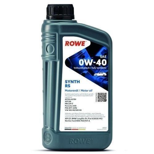 Motoröl ROWE Hightec Synt RS 0W-40 API SN MB229.5 PSA B71 2296 VW502/505 8 Liter