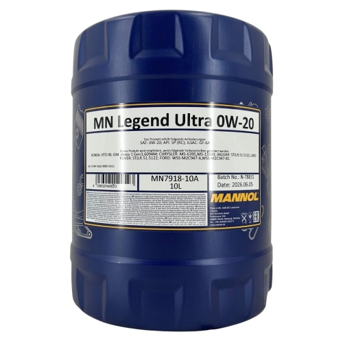 Motor&ouml;l Motoren&ouml;l Mannol Legend Ultra 0W-20 10 Liter Kanister MN7918-10