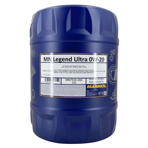 Motor&ouml;l Motoren&ouml;l Mannol Legend Ultra 0W-20 20 Liter Kanister MN7918-20