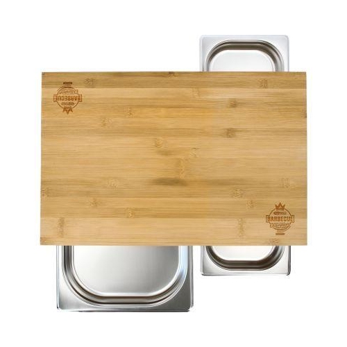 Schneidbrett mit 3 Edelstahl-Auffangschalen KS Tools 100225