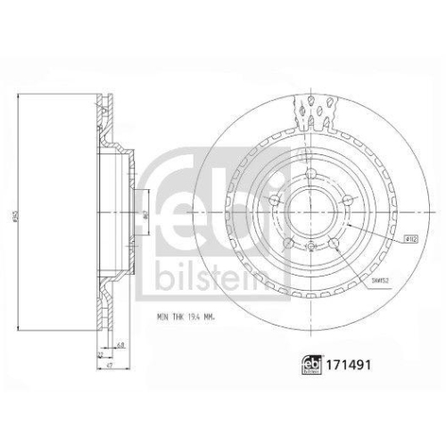 FEBI BILSTEIN Bremsscheibe 171491