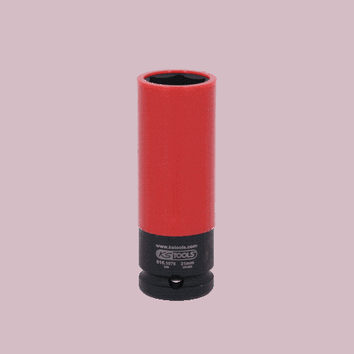 1/2 Zoll Alu-Felgen Kraft-Stecknuss robust lang 21mm H&auml;nger KS TOOLS 515.1076-E