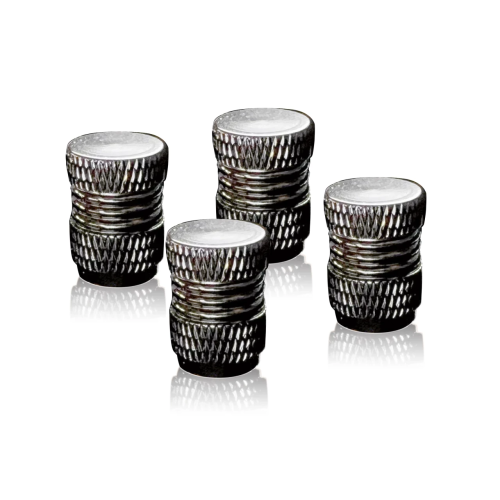 AIRCAPS Ventilkappen Milled, schwarz Foliatec 32708