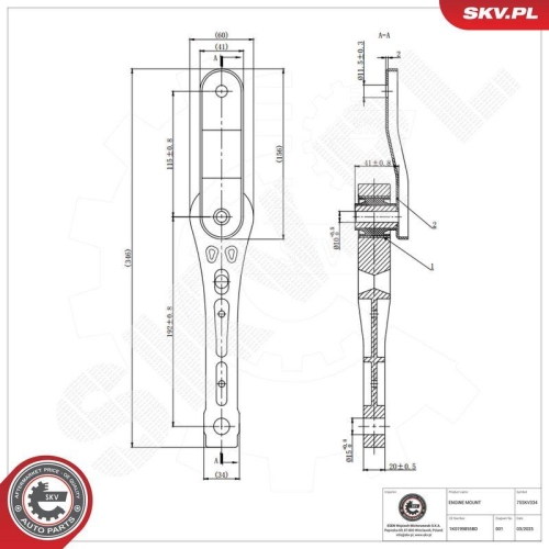 ESEN SKV Lagerung, Motor 75SKV334