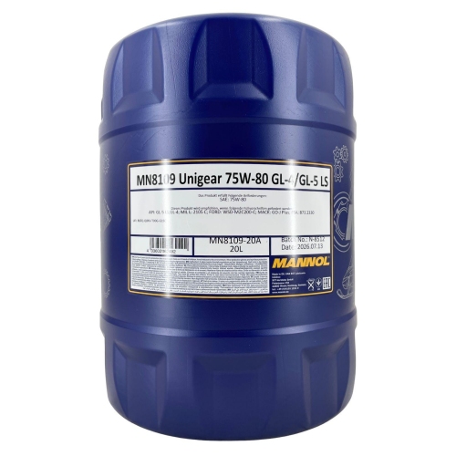 Getriebe&ouml;l Mannol Unigear 75W-80 GL-4/GL-5 LS 20 Liter Kanister MN8109-20