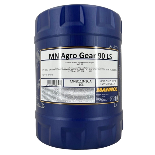 Getriebe&ouml;l Mannol Agro Gear 90 LS 10 Liter Kanister Hypoid API GL-5 MN8110-10