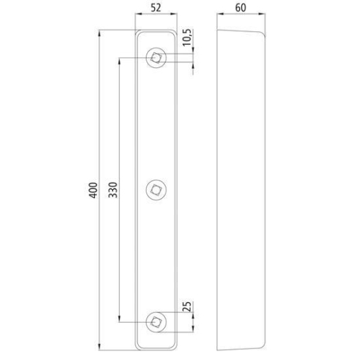 Rammpuffer-Gummi 400 x 52 x 60 mm Suer 335101391