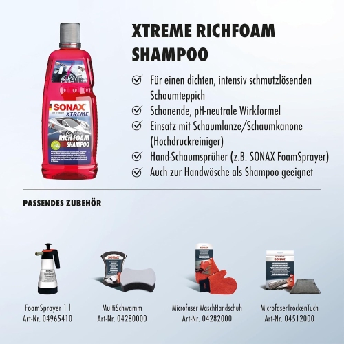 SONAX XTREME RichFoam Schaum-Shampoo Reinigungsschaum Autoshampoo Schmutzlöser