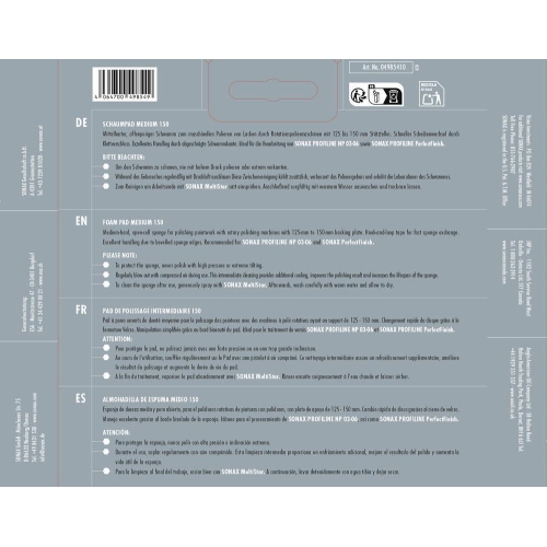 SONAX PROFILINE SchaumPad medium 150 (1 Stück) Polierpad Politur Pad