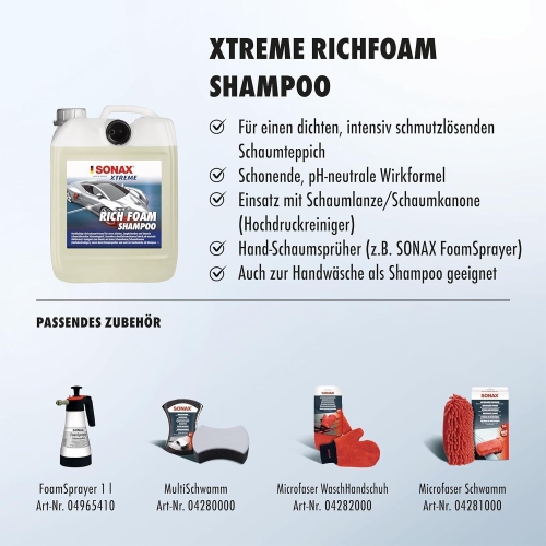 Sonax XTREME Richfoam Shampoo 5Liter Aktivschaum intensiv schmutzlösender Schaum