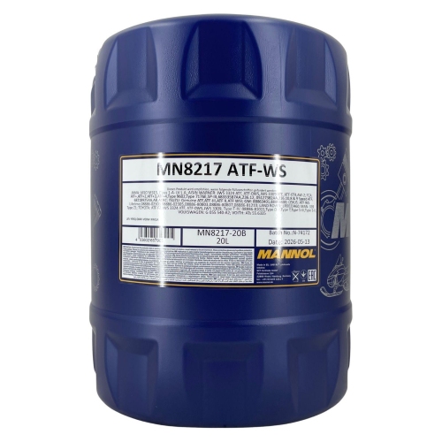 Automatikgetriebe&ouml;l Mannol ATF WS Getriebe&ouml;l 20 Liter Kanister MN8217-20