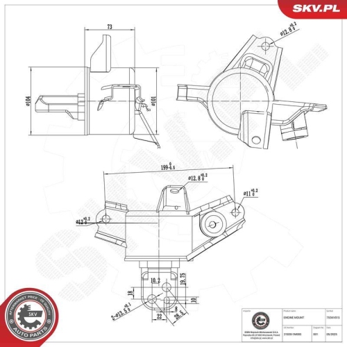ESEN SKV Lagerung, Motor 75SKV015
