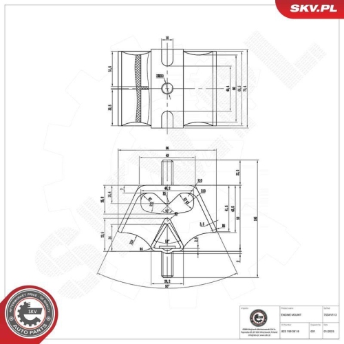 ESEN SKV Lagerung, Motor 75SKV113