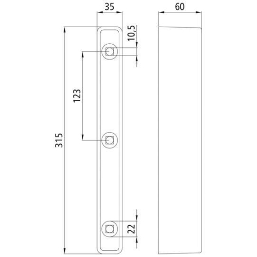 Rammpuffer-Gummi 315 x 35 x 60 mm Suer 335101637