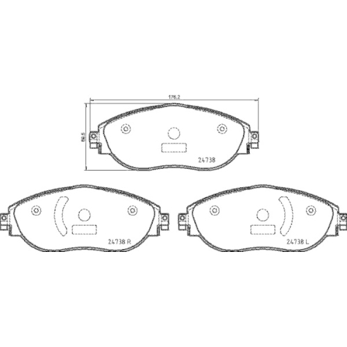 HELLA Bremsbelagsatz, Scheibenbremse 8DB 355 031-751
