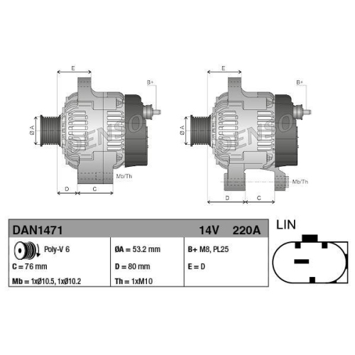 DENSO Generator DAN1471