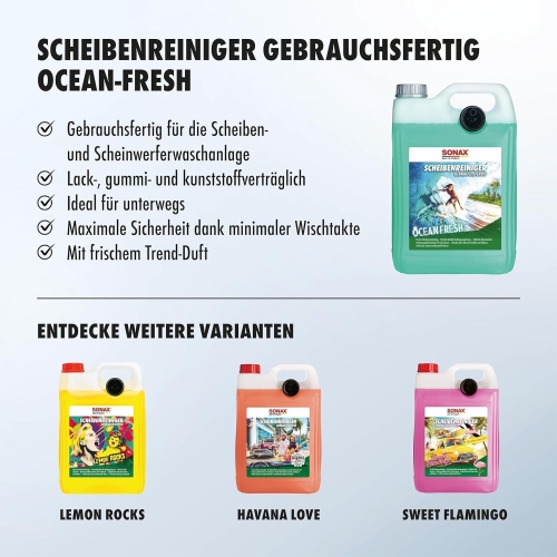 SONAX ScheibenReiniger gebrauchsfertig Ocean-Fresh, 5 Liter 02645000