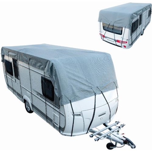 CARTREND Dachschutzplane grau 5,0 x 3 m Plane Wohnwagen Wohnmobil Abdeckung
