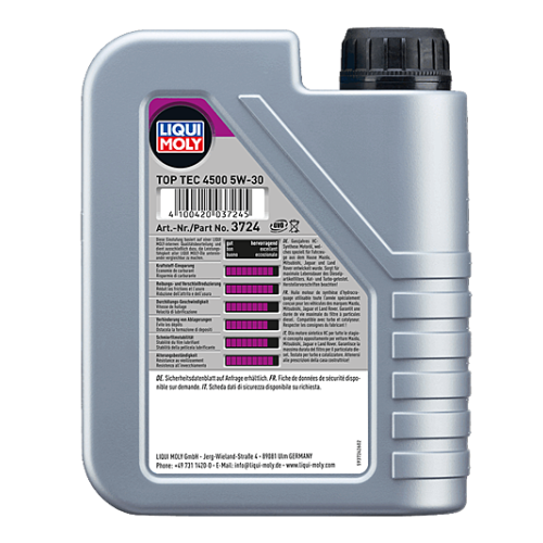 LIQUI MOLY Motor&ouml;l Top Tec 4500, 5W-30, 4-Liter - Art.Nr. 3729 - ACEA C1