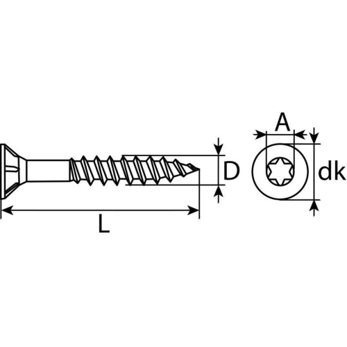 50x Spanplattenschrauben TX Senkkopf Teilgewinde, verzinkt, mit Bit TX25 5 x 100