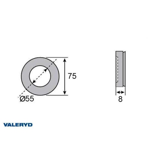 Wellendichtring 55x75x8 passend f&uuml;r Al-Ko Anh&auml;nger Valeryd 1350002