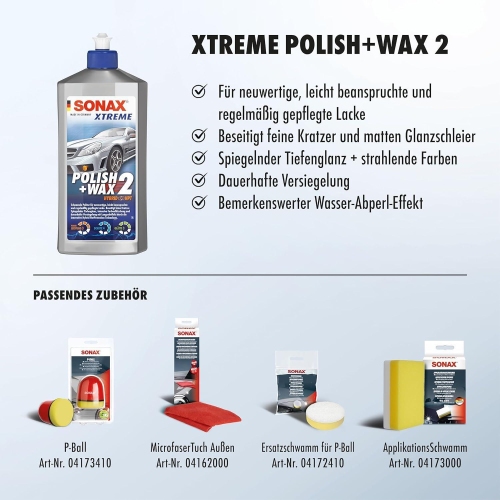 SONAX Xtreme Polish & Wax 2 Hybrid NPT 500 ml 02072000