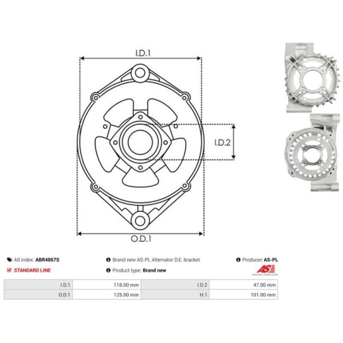 AS-PL Schutzkappe, Generator AS ABR4067S
