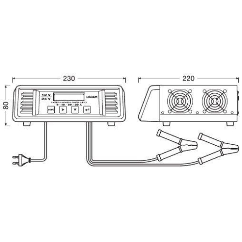 ams-OSRAM Ladeger&auml;t, Fahrzeugbatterie OSRAM BATTERYcharge PRO 30A OSCP3024