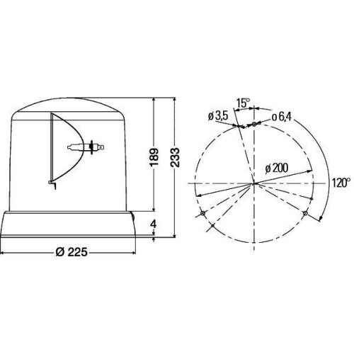 HELLA Rundumkennleuchte KL 8000 2RL 008 065-001