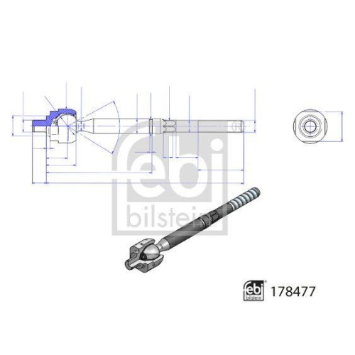 FEBI BILSTEIN Axialgelenk, Spurstange 178477